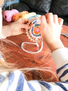 Kit de tissage miniature pour enfants, cercle carré en bois, petit métier à tisser - Product Image 3