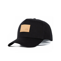 Gorra de Béisbol Personalizada con Parche de Cuero con Logotipo, 5 Paneles, Color Sólido, Lisa, Transpirable, Protección Solar Diaria para Exteriores