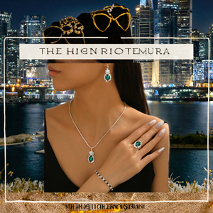 Conjunto de Joyería XOXO de Aleación Chapada en Oro con Cristales Verdes y Diamantes de Imitación, 4 Piezas: Collar, Pulsera, Anillo y Aretes para Mujer, Ideal para Bodas y Fiestas - Product Image 3