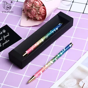 TTX modern style stainless steel luxury metal ball point pen custom logo printing pattern star and moon lovely exquisite pen