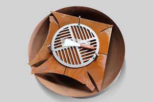 Gril élégant de BBQ de charbon de bois d'acier de Corten pour le divertissement extérieur - Product Image 2