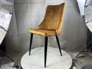 Silla <span class=keywords><strong>de</strong></span> Comedor Nórdica Contemporánea, <span class=keywords><strong>Sillas</strong></span> <span class=keywords><strong>de</strong></span> Comedor Escandinavas con Base <span class=keywords><strong>de</strong></span> Metal y Tapicería <span class=keywords><strong>de</strong></span> Cuero, Silla <span class=keywords><strong>de</strong></span> Cocina - Product Image 6