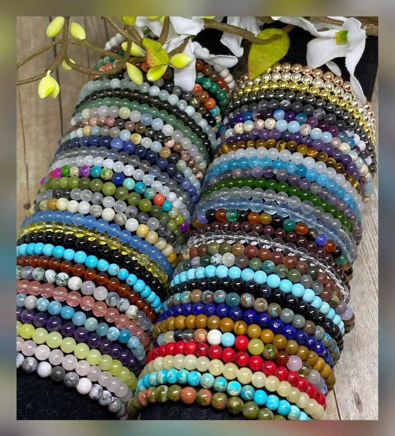 Cuentas de piedras EAD para mujeres, pulsera de cuentas de piedras ewelry