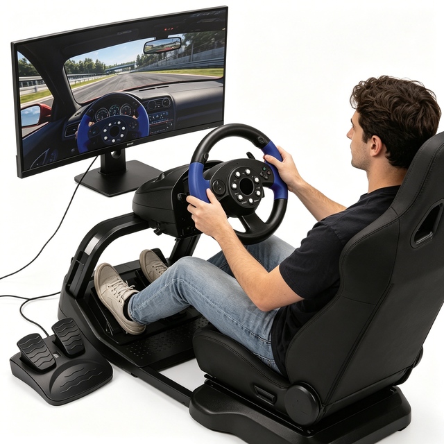 Factory Custom Car Game Steering Wheels with Driving Wheel for Pc Gaming for Durable Racing Gaming Use All Year Round