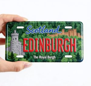 Imanes Decorativos de Metal para Refrigerador, Recuerdos de Viaje Personalizados de Hojalata, Imanes Promocionales para Refrigerador con Forma de Placa de Matrícula - Product Image 2