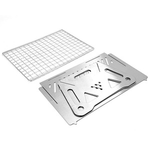 Réchaud pliant portable pour pique-nique en plein air, équipement de camping, grille en acier inoxydable, mini barbecue au charbon de bois - Product Image 3