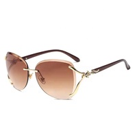 Lunettes de soleil papillon sans monture pour femme, marque de luxe classique, tendance 2026, verres dégradés, lunettes décoratives