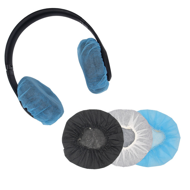 Disposable Non-Woven Headset Covers Dustproof Ear Cushion Caps for Internet Cafe Office