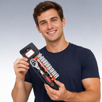 Jeu de 11 outils à douilles 3/8 " / Outil de réparation / Outils à main / Jeu de douilles à cliquet réglables avec poignée à cliquet