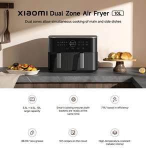 Freidora de Aire de Doble Zona Xiaomi de 10L, Horno Multifuncional para Hacer Papas Fritas, Horno Freidora de Aire de Gran Capacidad - Product Image 2