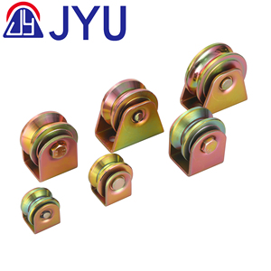 Roues de porte à rainure <span class=keywords><strong>en</strong></span> V robustes pour un roulement fluide, poulie <span class=keywords><strong>en</strong></span> acier durable avec installation à vis pour portes - Product Image 1