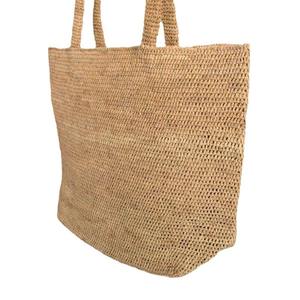Sac de plage en crochet fait main style tendance, sac à bandoulière carré simple pour femme, sac en paille, sac en raphia, sac tricoté - Product Image 5
