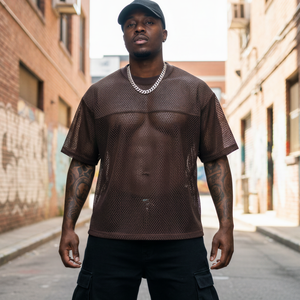 Camiseta Deportiva de Malla para Hombre, Estilo Holgado y Corto, con Estampado, 260 g/m², Moda Fútbol, Venta al Por Mayor del Fabricante TKAN488 - Product Image 1