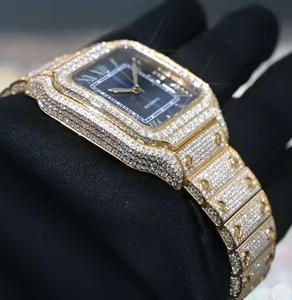 นาฬิกาข้อมือแฟชั่นผู้ชาย สลักโลโก้ได้ ประดับเพชรแบบ Iced Out สไตล์ฮิปฮอป เพชร VVS สี D น้ำหนัก 4.64 กะรัต นาฬิกาอัตโนมัติ ประดับเพชรโมอิสซาไนต์ - Product Image 2