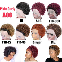 Perruques Courtes Bouclées Pixie Cut en Dentelle, Cheveux Humains Naturels, Perruque Frontale en Dentelle pour Femmes – Meilleures Ventes