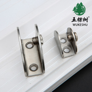 Clip de vidrio de acero inoxidable Wukeshu, curvo, con tornillo para estantes de vidrio, separador de baño - Product Image 2