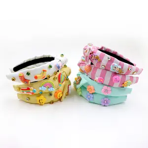 Finestyle hair accessories canvas fabric knot headband cute decorations kids hairband headband baby girl