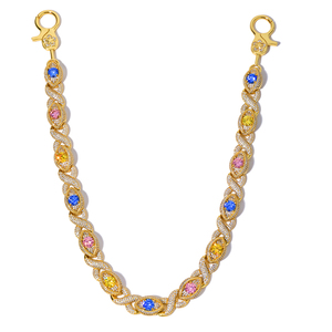 NUOYA <strong>Colorful</strong> Big Diamond Eye Pants <strong>Chain</strong> Women's Iced Out Cuban <strong>Link</strong> Hip Hop Jewelry Infinite Design Gift - Product Image 2