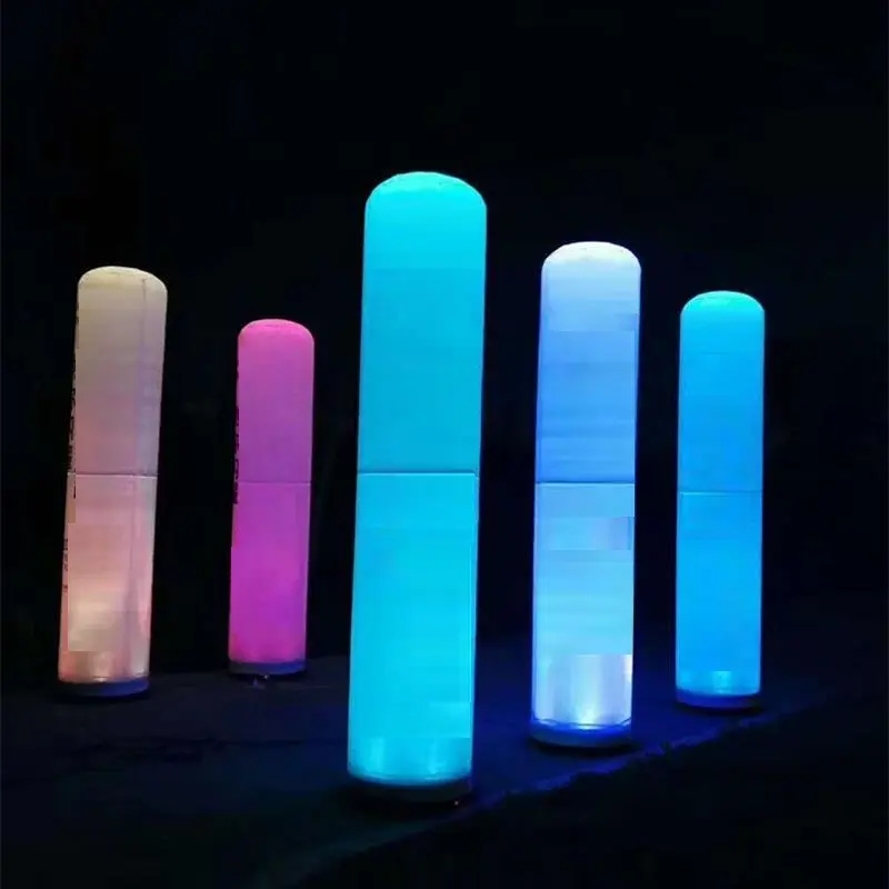 Pantalla de tubo inflable personalizada para publicidad, columna de iluminación LED gigante
