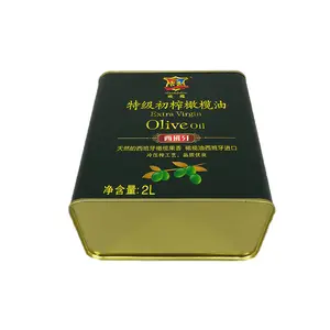 Harga bagus 1L 3L kaleng minyak zaitun timah logam persegi kaleng digunakan untuk bahan kimia minyak bensin pabrikan Tiongkok