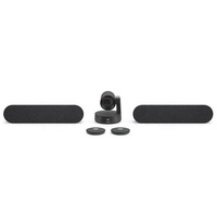 Système de vidéoconférence Logitech CC5000e Plus Rally Plus 4K PTZ avec kit haut-parleur et double micro pour grandes salles de réunion d'entreprise