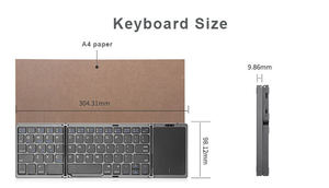 Foldable bluetooth <b>Keyboard</b> 2024 Small <b>Keyboard</b> Foldable and Wireless Foldable bluetooth <b>Keyboard</b> with Touchpad Trifold - Product Image 6