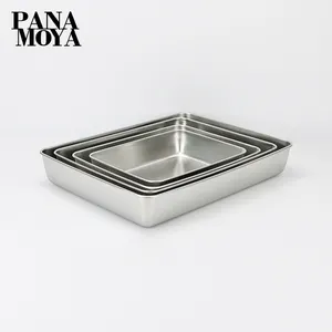 Stainless steel baking pan Baking dish Hotel towel tray Square stainless steel plate