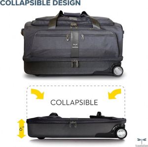 BSCI BSCI Rolling Dance Costume Bag with Hanging Cosmetic <b>Collapsible</b> <b>Suitcase</b> with Garment Rack - Product Image 5