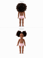 Poupée réaliste personnalisable de 18 pouces en vinyle, cheveux afro bouclés, peau foncée, avec tête et corps moulés, pour collectionneurs OEM de marques