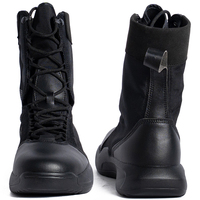 Bottes d'entraînement légères avec fermeture éclair et lacets, doublure en maille respirante, antidérapantes, mi-mollet, pour le travail