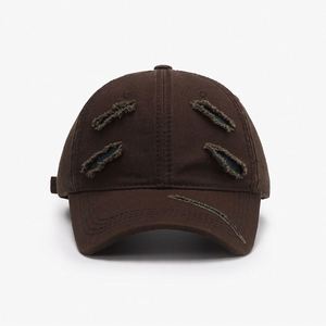 Gorras de Béisbol Personalizadas de 6 Paneles, Estilo Desgastado, de Algodón, con Efecto Rasgado, para Hombre y Mujer - Product Image 1
