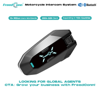 FreedConn FM10 5V 2.3A Hızlı Şarjlı 1950mAh Bataryalı 24 Sürücü Mesh Moto Kulaklık Motosiklet İnterkomu
