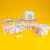 Barre à quatre coins-Double tête-Marqueur à eau 80 couleurs Encre à double tête Marqueur à alcool brillant sans décoloration pour enfants Adultes Coloriage