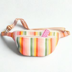 特大クロスボディスリングバッグファニーパック女性用チェストバッグストライプコットントラベルスリングバッグ - Product Image 4