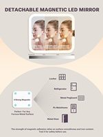 Boîte à maquillage en aluminium avec miroir magnétique détachable éclairé par LED Boîte de train cosmétique de voyage avec séparateurs réglables