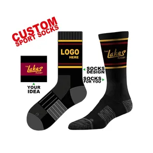 BQ-117 Oem Designer Made Uw Eigen Logo Buis Athletic Sokken Custom Skateboard Sokken Skate Sokken Zwart Wit