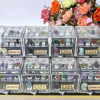 Vente en gros Cristal de guérison spirituelle de haute qualité Boîte de spécimen minéral mélangé de pierres précieuses pour cadeau ou Feng Shui