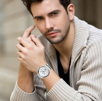 Luxuriöse Herren-Mechanikuhr mit Chronograph, Edelstahlarmband, Schlichtem Design, Automatikwerk und Lederarmband - Neueste Veröffentlichung
