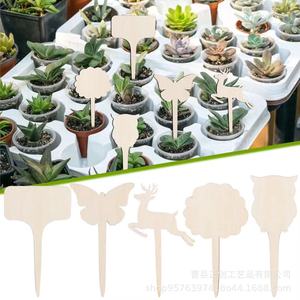 Étiquette en bois Zhengchuang pour plantes, 10x6x0.3cm, couleur naturelle, pour succulentes, panneau décoratif avec logo personnalisé - Product Image 2