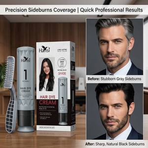 Tinte de Cabello Negro sin Amoníaco de Alta Calidad, Fórmula Nutritiva Anti-Goteo, Uso Doméstico, Permanente, sin Peróxido - Product Image 3