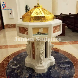Fuente de bautismo religioso, mármol auténtico tallado a mano para iglesia, venta al por mayor - Product Image 4
