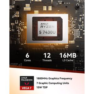Mini PC GEEKOM AMD Ryzen 5 7430U 16 Go de RAM 512 Go M.2 Windows 11 Pro Multitâches pour le bureau à domicile - Product Image 3