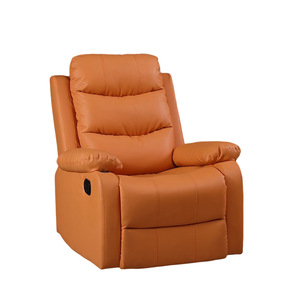 Electric Reclining Chair With <b>Massage</b> Function For Adults And Elderly Foam Filled Orange Leather Look - Product Image 1