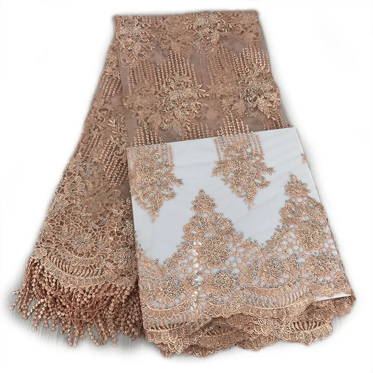 Сетчатая ткань для платья для девочек, высококачественное Африканское кружево