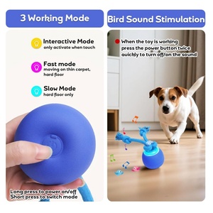 Jouets couineurs pour chiens : balle rebondissante et sauteuse activée par le toucher avec corde - Product Image 6