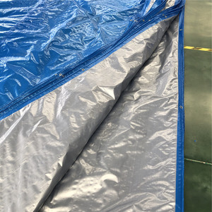Boxin Blue Silver PE Tarpaulin <b>Waterproof</b> Sunshade With Grommets Outdoor Cover - Product Image 3