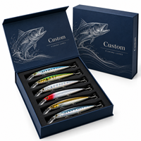Boîte cadeau personnalisée pour leurres de pêche, emballage rigide en papier de luxe avec insert en EVA pour leurres durs, minnows, crankbaits, ensembles de pêcheurs