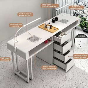 Mesa de Manicura Moderna de Alta Gama, Individual/Doble, de Madera, Equipo de Salón de Uñas, Duradero, Ecológico, para Centro Comercial - Product Image 4