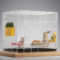 Cage à lapin pliable en métal de haute qualité, personnalisable OEM, anti-rouille, avec plateau amovible, facile à nettoyer, durable, pour intérieur et extérieur, vente en gros