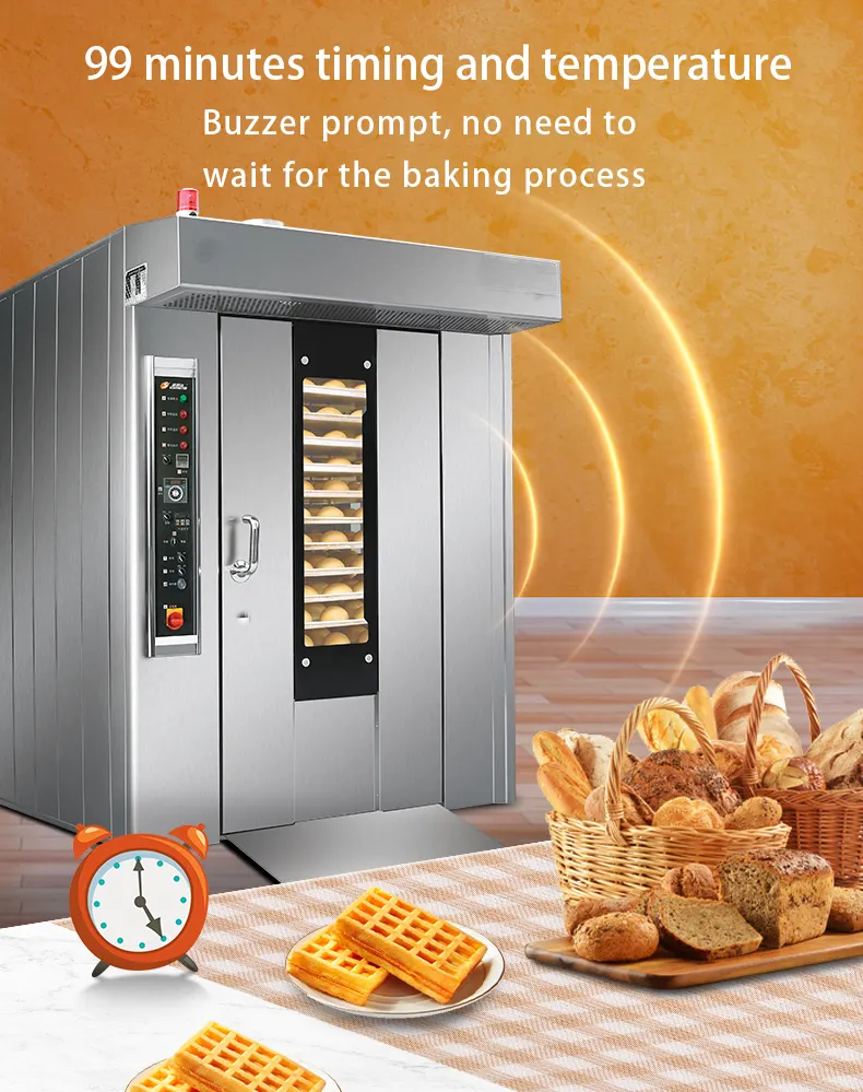 16/32 Trays Hot Air Hoge Kwaliteit Circulerende Industriële Bakkerij Bakken Elektrische Convectie Commerciële Pizza Roterende Oven Prijs